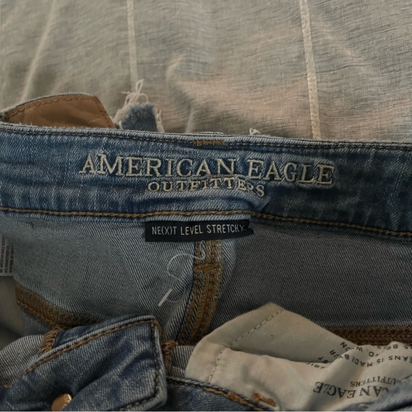 American Eagle Distressed Dark Wash Jeans (Size 12) - Picture 6 of 6